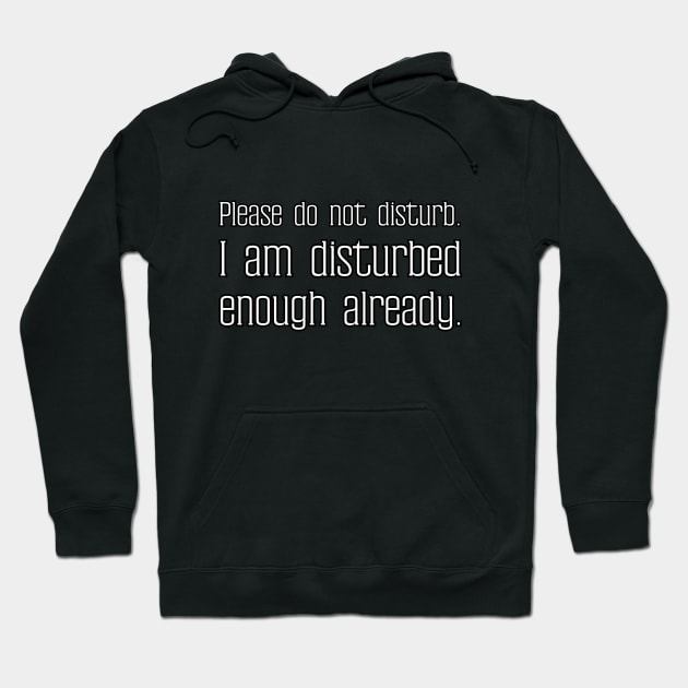 Please do not disturb. I am disturbed enough already. Hoodie by UnCoverDesign